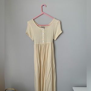 Vintage 90s rayon/linen dress with pearl buttons